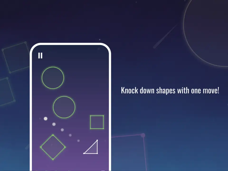 Circles, a diamond and a triangle: knock down shapes with one move