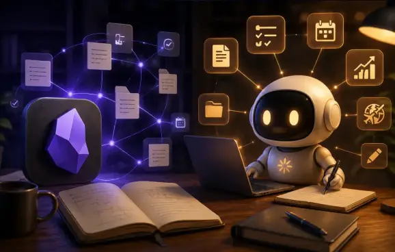 I keep my personal knowledge base in Obsidian and put an AI agent, Claude Code, on top of it. The agent lives inside the notes folder, knows my rules from a single config file, and handles the routine: sorting the inbox, running projects, building finance snapshots, syncing the calendar, producing an animated series, and writing up travel notes. Below is how it works technically, real cases, and a from-scratch setup guide with code.