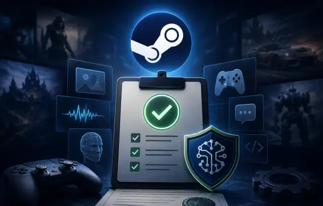 How a line from my market-niche notes became a live micro-SaaS: what Steam's AI content disclosure is, why getting it wrong can delay or delist a game, how the tool is built, the honest legal standing of the protocol it generates, and a pre-upload checklist.