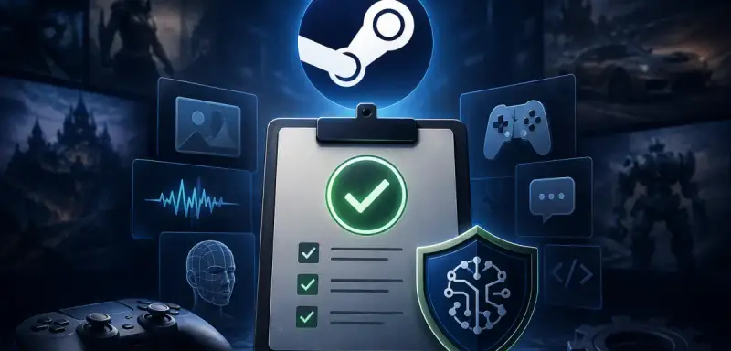 How a line from my market-niche notes became a live micro-SaaS: what Steam's AI content disclosure is, why getting it wrong can delay or delist a game, how the tool is built, the honest legal standing of the protocol it generates, and a pre-upload checklist.