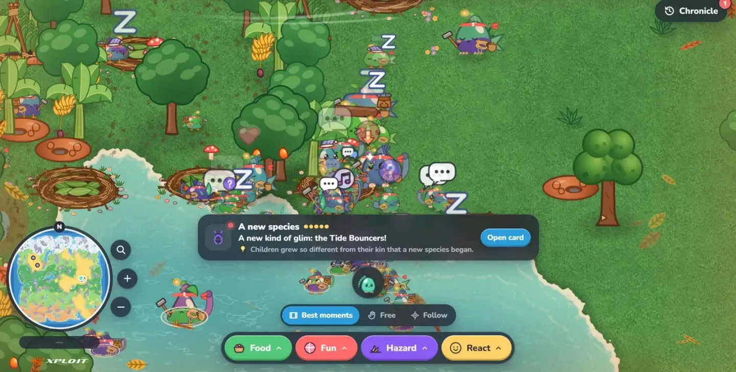 Best moments mode: the director announces a new species, the Tide Bouncers, born on the jungle shore