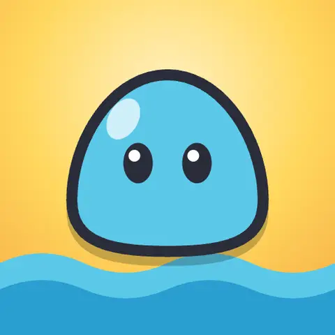Glimtide icon: a blue glim rising from the tide