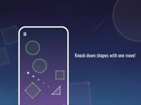 Circles, a diamond and a triangle: knock down shapes with one move
