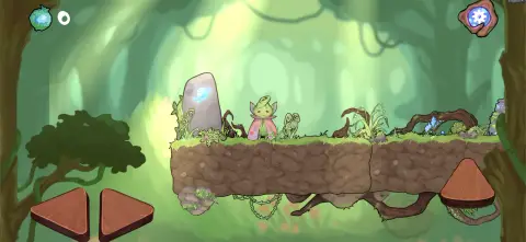 Boo by a glowing rune stone in a sunlit glade